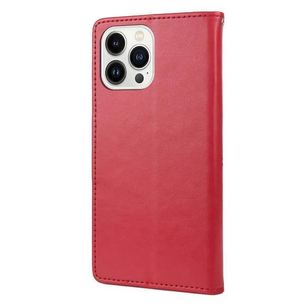 Butterfly Flower PU-deksel Kompatibelt med iPhone 14 Pro-Perfet Red