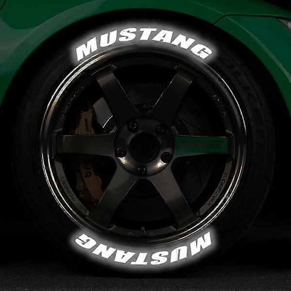 Auton heijastavat kirjaimet, sopivat auton ja moottoripyörän renkaiden koristeluun, pyörän tarrat ja tarrat, DIY-muotoilu, henkilökohtainen mukautus, täydellinen MUSTANG 4 Sets
