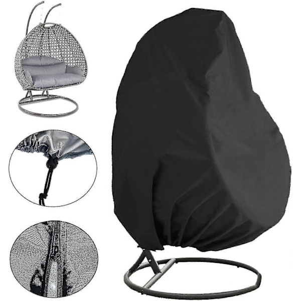 Överdrag för äggstol, vattentätt överdrag för hängande uteplatsstol, stort överdrag för äggformad rottinggunga 231 x 203 cm, överdrag för dubbel utomhusstol - Perfet