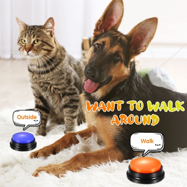 Stemmeoptagelsesknapper Interaktivt legetøj til kæledyr Kommunikationstræning Bip Svar Buzzer til kæledyr, hunde, baby CNMR - Perfet 1pc (Random Color)
