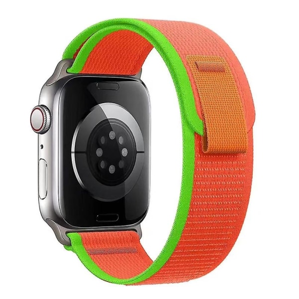 Lämplig för Trail Loop Strap för Apple Watch Band Ultra 8 7 6 5 3 Watch 49mm 45mm 40mm 44mm 41mm 42mm 38mm Nylon Correa Armband Iwatch Series Watch Orange Green 38mm 40mm 41mm