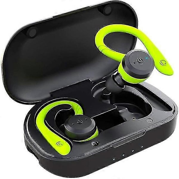 20 tunnin akun kestolla varustetut vedenpitävät Bluetooth-kuulokkeet, kaksi käyttötapaa, urheilulliset langattomat kuulokkeet, TWS, IPX7, stereokuulokkeet green
