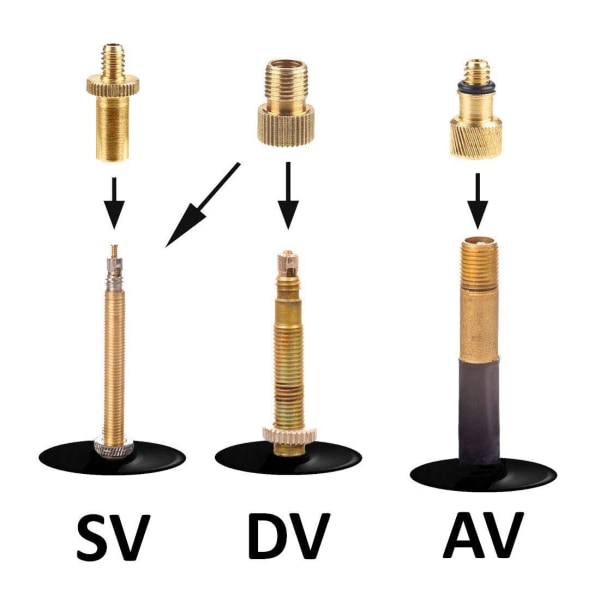 Polkupyörän venttiilin sovitin ilmapumpulle / 15 set - Perfet