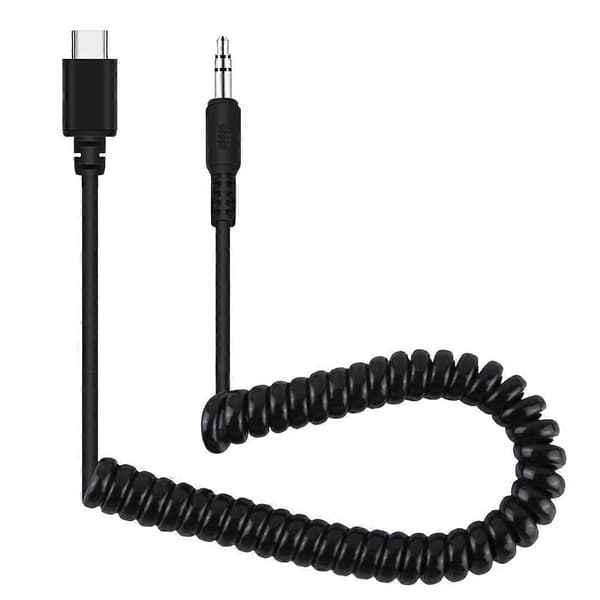 3,5 mm TRRS Hane till Typ-C Ljudadapter Spiral Kabel - Perfekt