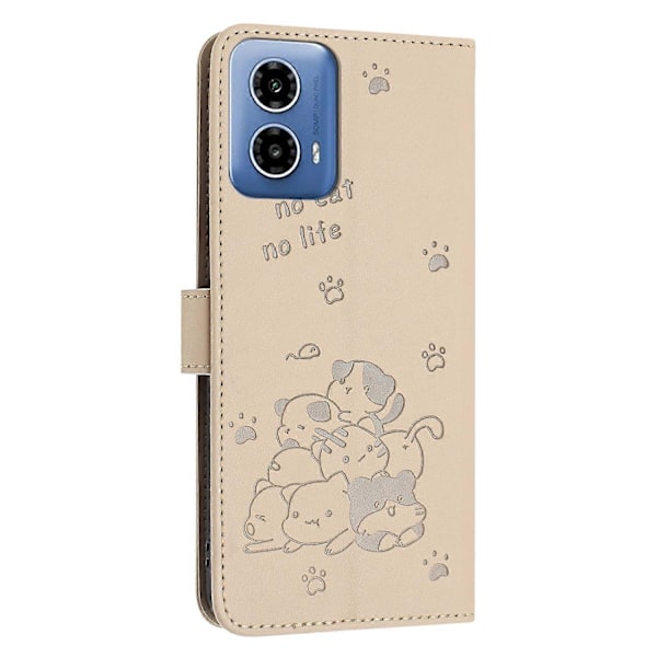 Læderetui med snor kompatibel med Motorola Moto G85-Perfet Beige