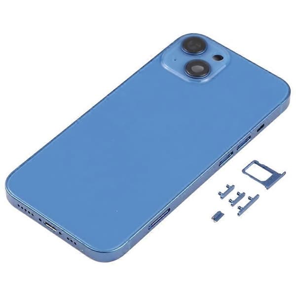 til iPhone 13 6.1 tommer Bag Batteri Hus Cover+Midterplade Ramme+Sideknapper Udskiftning - Perfekt Style C