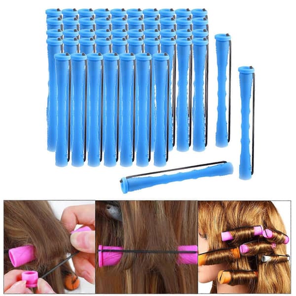 Kalde Permanentruller for Hår Varmefritt Ruller Styling Frisørverktøy - Perfekt 50Pcs 0.9cm