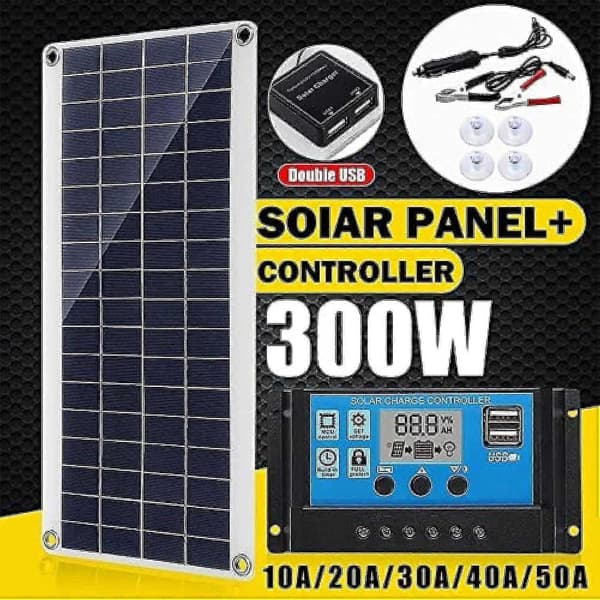 300w 12v Solpanel Kit Batterioplader 300 Watt 12 Volt Off Grid System med 10a-60a Controller-Perfet