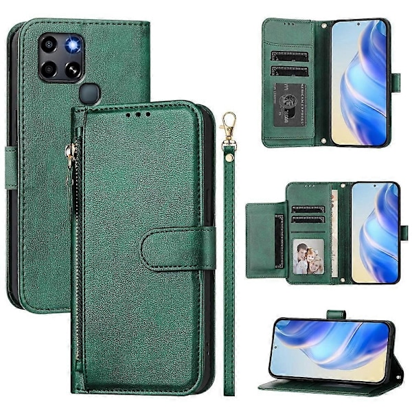 PU-pungcover kompatibelt med Infinix Smart 6 / Smart 6 Plus - Perfet Green