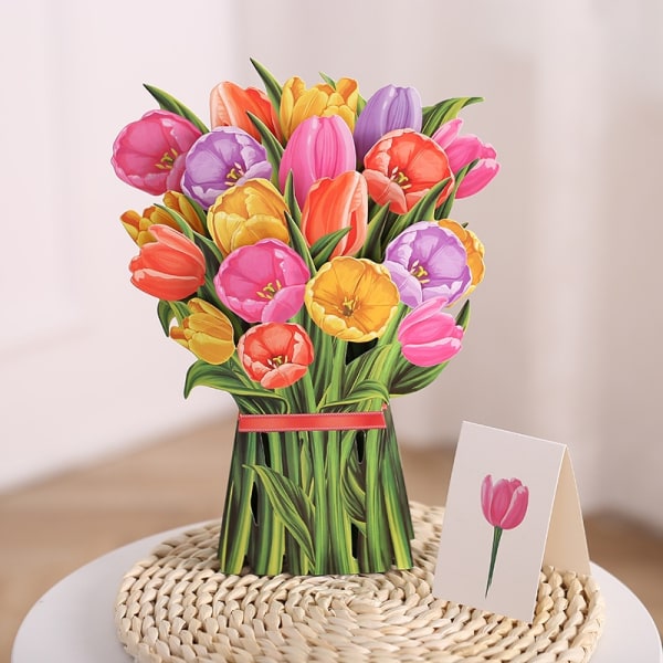 3D morsdag gratulasjonskort Bunt Papir Utskårne blomster Gave - Perfet 1