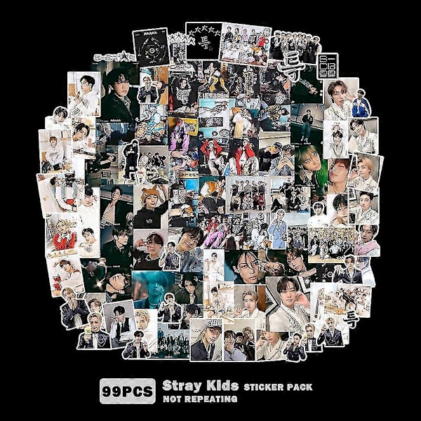 Kpop-ryhmä Stray Kids -tarrat 99 kpl, Stray Kids -tarrapakkaus, söpöt Straykids 5-star uuden albumin tarrat, Kpop-fanituotetarrat Stray (99 kpl - 5star) - Täydellinen
