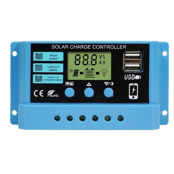 2V/24V Solcellepanel Litium Batteri Ladekontroller Panel Lader Regulator ft-Perfet 10A