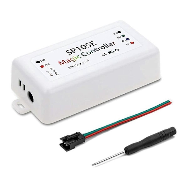 2 stk. SP105E Lysbånd Controller Mobiltelefon Smart Bluetooth Farvekontroller LED Fuld Farve Con-Perfet
