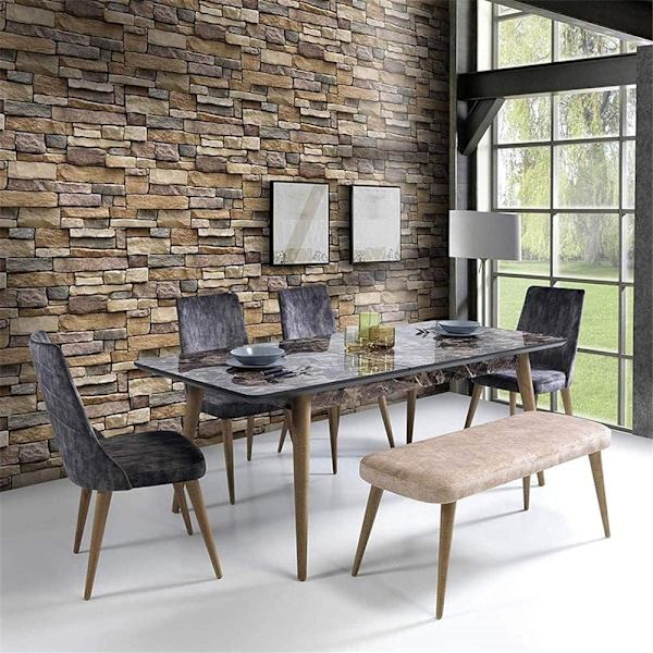 18"x120" steinflis tapet Stick On Selvklebende Peel and Stick Backsplash Veggpanel Avtagbar hjemmeinnredning - Perfet
