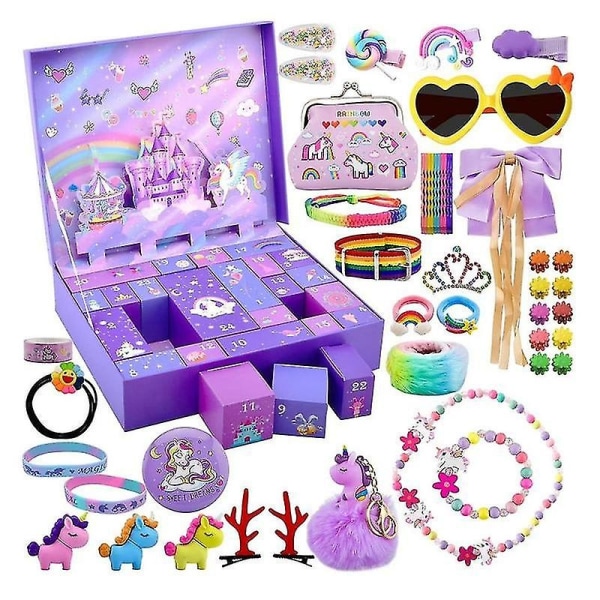 Jule-adventskalender gaveæske 24 stk. prinsesse smykker tilbehør kit piger Legehus Foregive legetøj piger julegaver