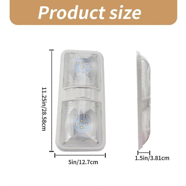 12V LED Lys Trailer Tilbehør Loft Dobbelt Dome Lys Indvendig Belysning til Marine Udskiftning Dome Lys-Perfet