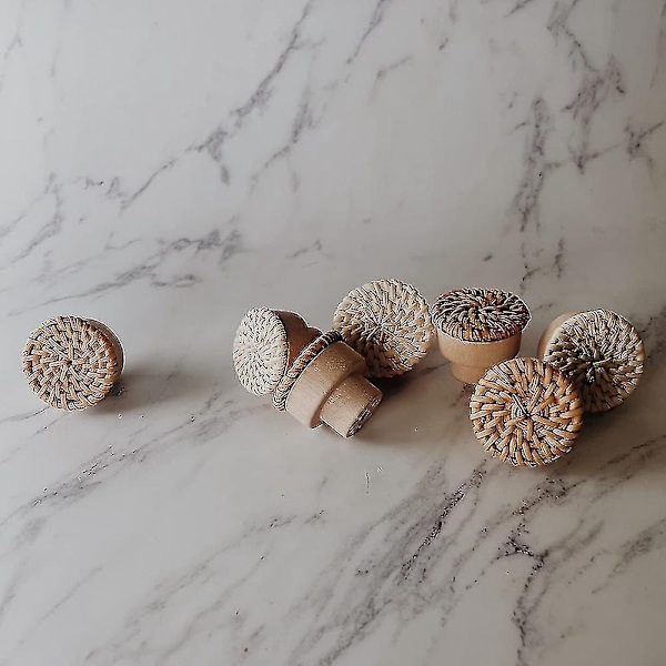 Boho Rattan Dresser Knotter Runde Skruer Kompatible Boho Møbelknotter 12stk- Perfet