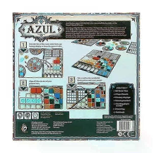 Helt nye, uåbnede Azul brætspil, egnet til 2-4 spillere.