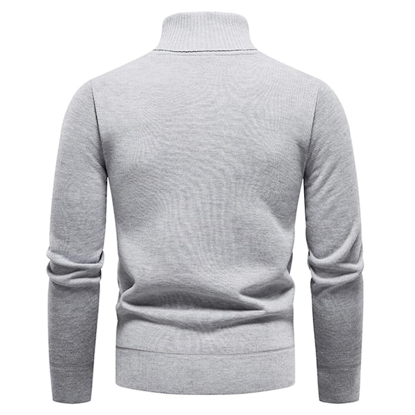 Yynuda Herre Turtleneck Lett Slim Fit Genser Casual Strikket Pullover-Perfet Grey S