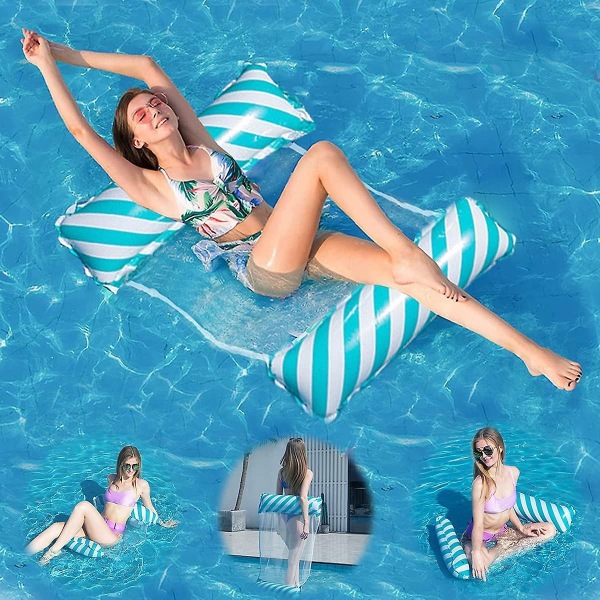 Flytende hengekøye, 4-i-1 oppblåsbar hengekøye Pool oppblåsbar vannhengekøye, sammenleggbar flytende hengekøye Float Ultralight - Perfet