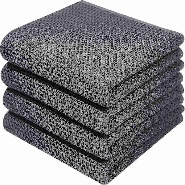 6-pack 100% Bomull Frotté Köksdukar - Hängögla för Disk och Köksrengöring - Perfekt Dark gray 34*73cm