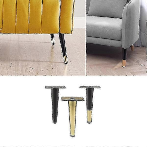 Møbelben sæt med 4 til sofa, bord, skab og sengebord med lige metaldesign - Perfet Gold 30cm