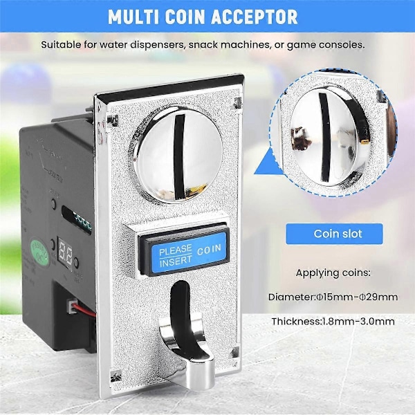 Multi Mynt Acceptor Väljare Kompatibel med Mekanism Varuautomat Mech Arkadspel-Perfet
