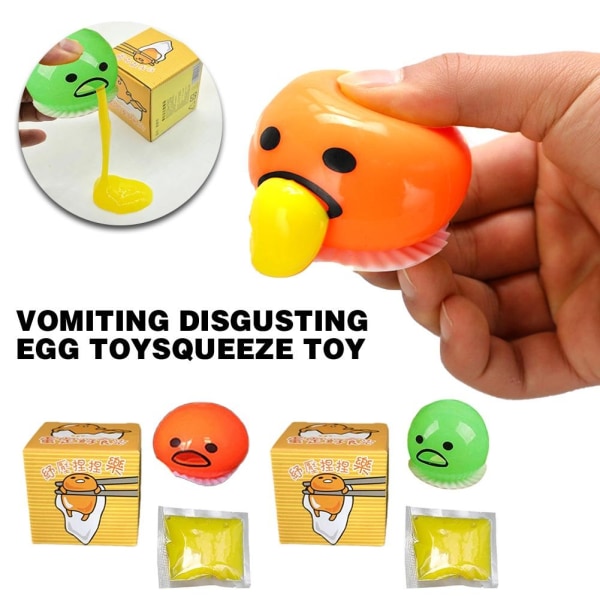 Ekkel eggeplommeballleketøy Squishy Puking Yolk Stressball - Perfet orange onesize