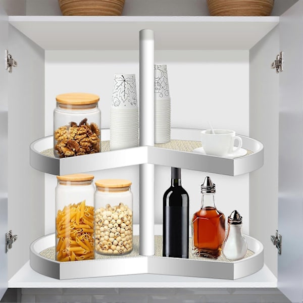 Lazy Susan Hyllfoder Runda Köksfoder Icke-klibbiga Kökshyllfoder Halksäkra Anti-halkskyddande Kylmattor för Lådor - Perfekt 66cm