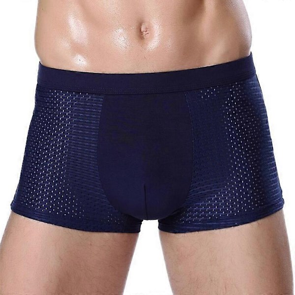 Pakkaus Bambu Boxer-alushousuja, Box Hero Bambu Boxer-alushousuja Miehille, Mukavuutta Koko Päivän, Täydellinen blue L