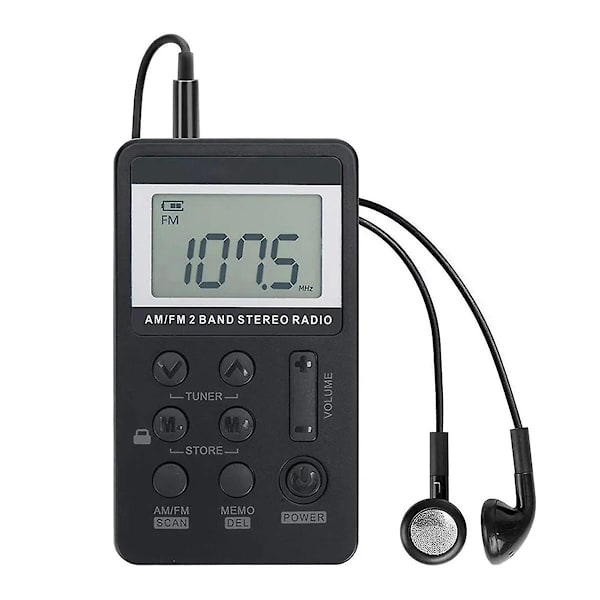 Bærbar radio FM/am Dual Band Stereo Digital Bærbar Mini Radio-mottaker med LCD-skjermopplasting (FMY) - Perfet