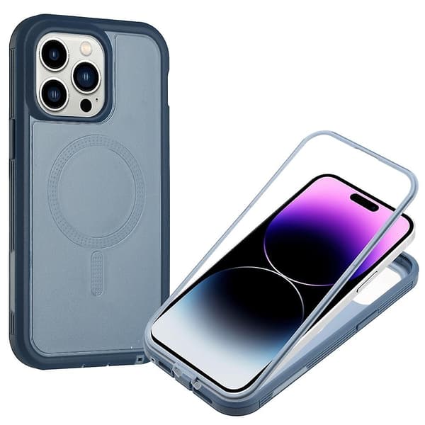 Kompatibel med iPhone 13 Pro Max Defender Series XT MagSafe Magnetiskt PC + TPU Stöttåligt Mobilskal - Perfekt Blue