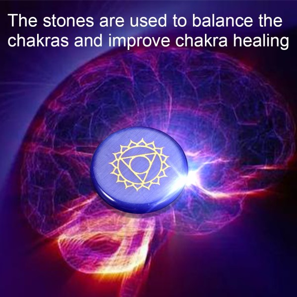 7stk/ Sæt Chakra Healing Crystal Stone Yoga Energisten (rund størrelse) - Perfet