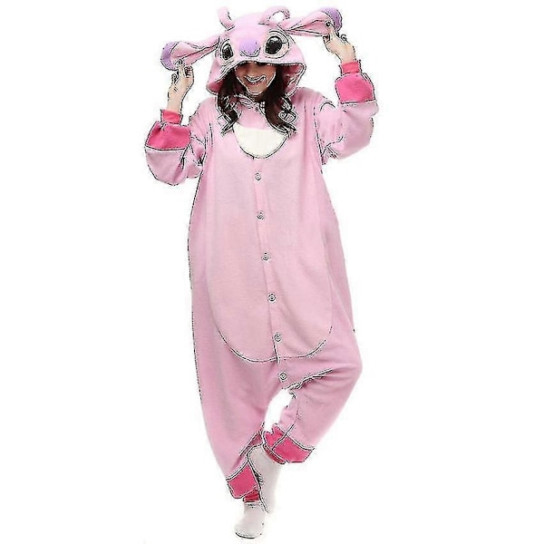 Stitch Pyjamas Anime Cartoon Pyjamas Set En-delsdräkt - Perfekt Pink L