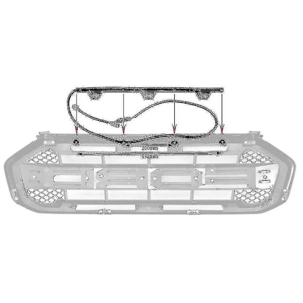 Amber 3 LED til Ford Ranger Raptor 2019-2021 Style Grill Lys Kit til Raptor Grills 19rr Plug and Play-Perfekt