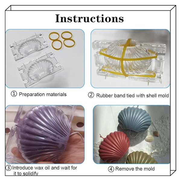 Candle Making Form Plast Seashell Pilgrimsmussla Form Aromaterapi