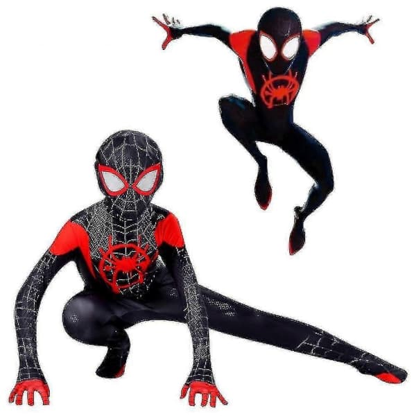 Barn Miles Morales Kostym Jumpsuit Halloween Dräkt_y-Perfet 150
