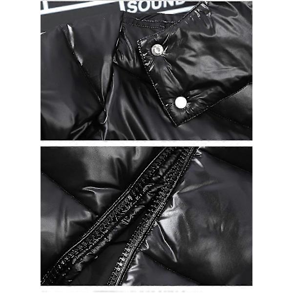 Blank Downjacka Herr Vinterjacka Ståuppkrage Dunjacka med Huva - Perfekt Black XL