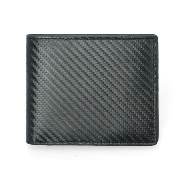 RFID kolfiberplånbok i äkta läder - Perfet black one size
