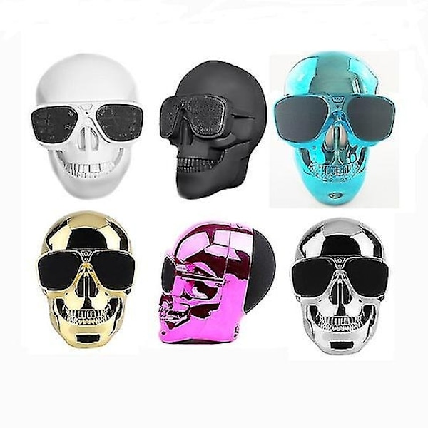Trådlös Bluetooth-högtalare med skalle - perfekt halloween-present Matte Black