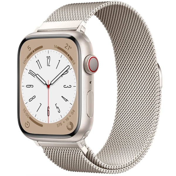 Milanese Loop Armband för Apple Watch 44mm40mm45mm49mm41mm38mm42mm44mm Armband iWatch Series 9 3 6 5 SE 7 8 Ultra 2 Starlight- Perfet starlight 42mm 44mm 45mm 49mm