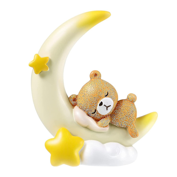 Bear and Moon Figur Baby Moon Cake Topper Fødselsdagskage - Perfet