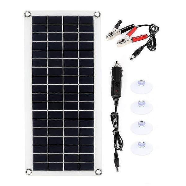 10W solcellepanelsett 12V 10A-60A kontroller for telefon RV bil MP3 utendørs lading-Perfekt with 50A Controller