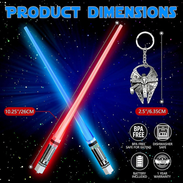 Light Up Chopsticks Light Up Glödande Chop Sticks För Star Wars Set Temafest Kul [2 par rött och blått set] med Flasköppnare- Perfet