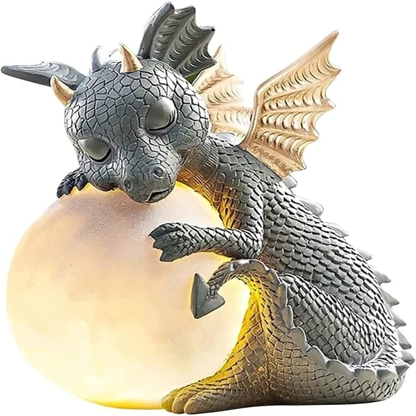 Dragon Statue Havefigur Powered LED-lys Udendørs - Perfet