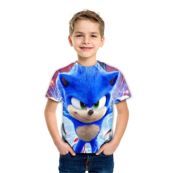 Sonic The Hedgehog Boys T-shirt för barn med kort ärm sommar C 4 Years