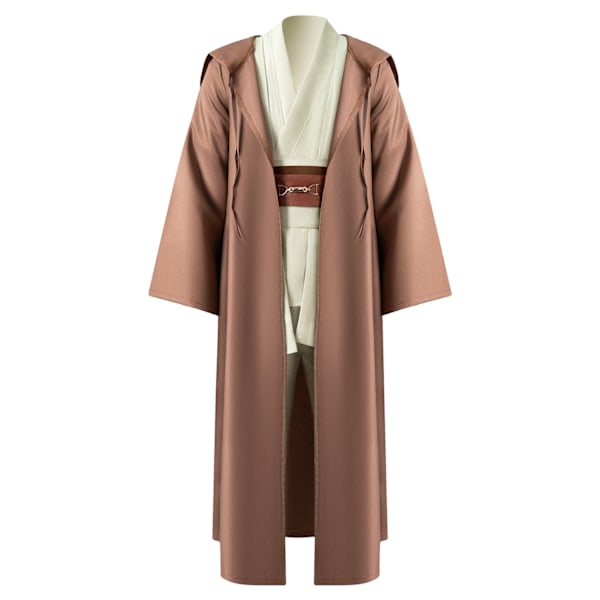 Mub- Obi-Wan Kenobi högkvalitativ cosplaydräkt brun Jedi-mantel ljussabelduell brun - perfekt Brown L