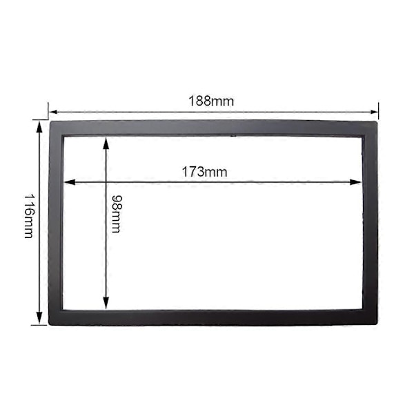 Universal 7 tommers 2Din Stereo Bil Audio Ramme Bilradio Android Spiller Modifikasjon Dekorativ Rammepanel Monteringstilbehør - Perfekt 173x98 188x116