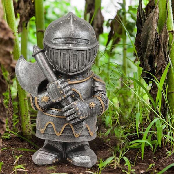 Knight Gnomes Guard 1/8 st konst Desktop Ornament Skulptur Soldat Miniatyr Figur Collection heminredning H