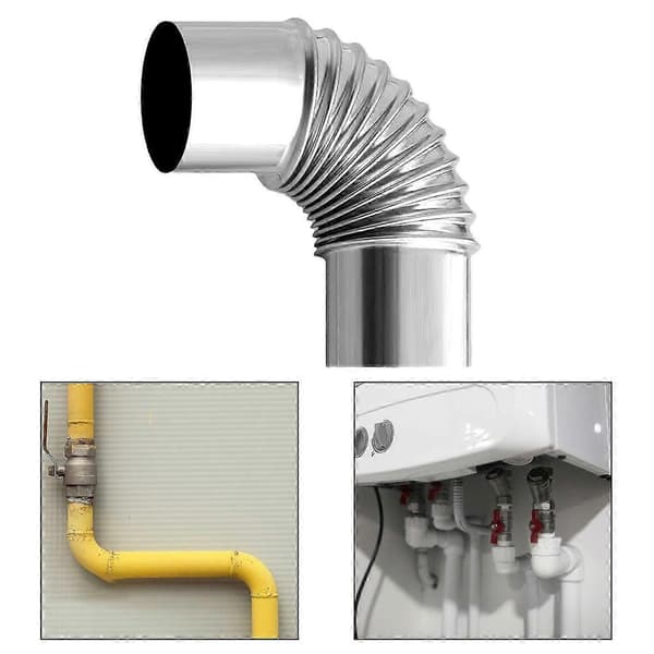 Rökrörskrök, 90 graders ugnskrök, skorstensförlängning utbytesrör adapter rörtillbehör Pipe-Perfet 50mm